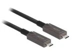 DeLock Aktívny optický kábel USB-C na USB-C 10 m / USB 3.2 Gen 2 / DisplayPort 1.4 / 20V 3A (84150)