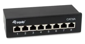 Equip 326621 čierna / Patch panel / Cat6a / 8 portov / 10 Gbit / s / tienený (326621)