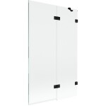 MEXEN/S - Lunar vaňová zástena 2-krídlová pravá 110 x 150, transparent, čierna 897-110-100-70-00-P