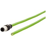 Metz Connect 142M1D10020 M12 sieťové káble, prepojovacie káble CAT 5e SF/FTP 2.00 m zelená krytie PUR, odolný proti kyselinám, odolný proti ozónu, odolný proti; 142M1D10020