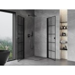 MEXEN/S - Mist-B Duo sprchovací kút dvere krídlové 80 x 80, čierna kratka, čierna 8A2-080L-080P-70-77