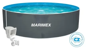 Marimex Orlando šedá / Bazén / priemer 3,05 m / výška 0,91 m / oceľová stena / skimmer Olympic
