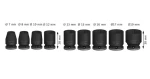BOSCH 2608003036 / 9-dielna sada nástrčných kľúčov PRO Impact / 3/8" vonkajší štvorhran (2608003036)