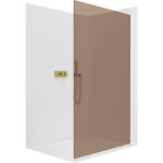 CERANO - Sprchová zástena Walk-in Crystal Ľ/P - 8 mm - bezvzperový systém - zlatá, bronzové sklo - 60x200 CER-690364