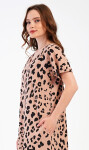 Dámske šaty s krátkym rukávom Leopard Home béžová 3XL
