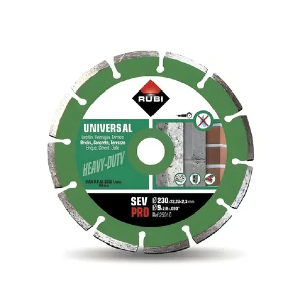 RUBI SEV 230 PRO / Diamantový rezný kotúč / segmentový / 230 mm / za sucha (25916)