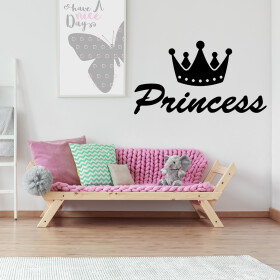 Veselá Stena Samolepka Princess Farba: černá, Veľkosť: 40 x 23 cm