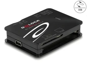 DeLock USB 2.0 čítačka pamäťových kariet 6v1 / Čítačka kariet / CF, SD, microSD, MS, xD, M2 (91007)