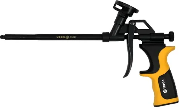 Vorel Pištoľ na PU penu s reguláciou prietoku PTFE / hliník, PVC, TPR (TO-09177)