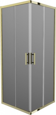 MEXEN - Rio sprchovací kút štvorec 90 x 90, grafit, zlatá 860-090-090-50-40