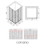 CERANO - Sprchovací kút Volpe Duo Ľ/P - 6 mm - čierna matná, transparentné sklo - 60x100x190 - zalamovacia CER-095914