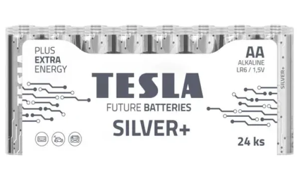Teslá SILVER+ alkalická ceruzková batéria AA (LR06) 24 ks / fólia (1099137213)