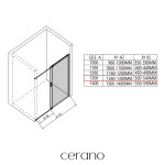 CERANO - Sprchové posuvné dvere Santoro - pravá - 6 mm - čierna matná, mliečne sklo - 130x195 CER-663232