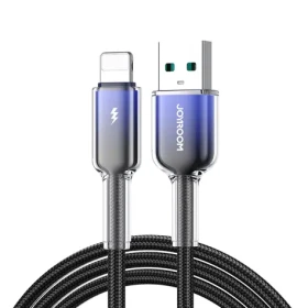 Joyroom S-A42 Crystal-Clear Series Nabíjací kábel USB-A (M) - Lightning (M) 3A 1.2m čierna (6956116728137)