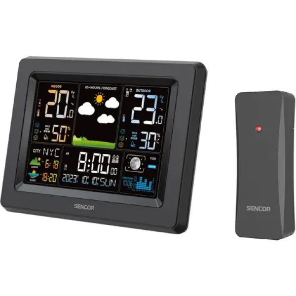 Sencor SWS 4500 Meteostanica čierna / farebný LCD / bezdrôtový snímač (8590669365142)