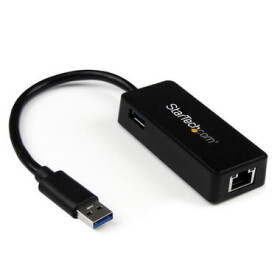 StarTech USB 3.0 adaptér NIC 5 cm čierna / pre sieťové pripojenie / RJ45 (USB31000SPTB)