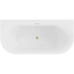 MEXEN/S - Sella voľne stojaca vaňa nástenná reliéf 150 x 75, biela mat, sifón a prepad zlatá kartáčovaná 52711507501-55