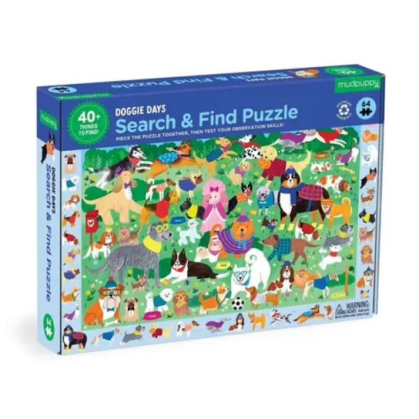 Mudpuppy Puzzle skladaj a hľadaj "Psí deň"