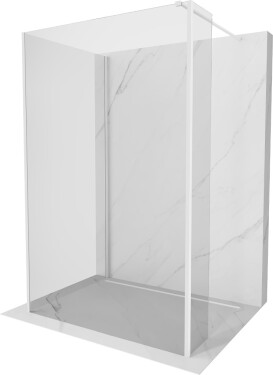 MEXEN/S - Kioto Sprchová zástena WALK-IN 90 x 85 x 40, transparent, biela 800-090-085-221-20-00-040