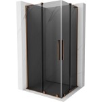 MEXEN/S - Velar L Duo sprchovací kút, posuvné dvere 100 x 90, grafit, ružové zlato 871-100-090-02-43-60