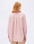 Armedangels Striped Loose Fit Blouse 3478 oatmilk-mars red L