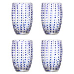 Bloomingville Poháre Brinley Blue 350 ml – sada 4 ks