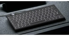 Keysonic KSK-5010ELC čierna / Mini klávesnica / DE QWERTZ / USB / biele podsvietenie / zdvih 2 mm (60950)