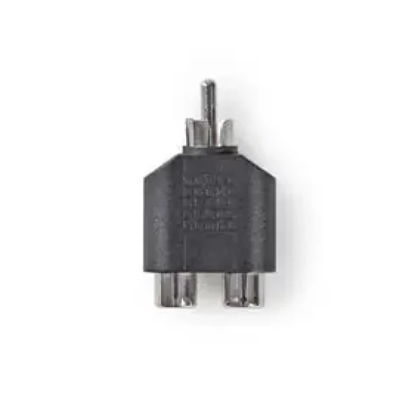 Nedis Subwoofer adaptér RCA (M) - 2x RCA (F) čierna / pozinkovaný (CAGB24940BK)