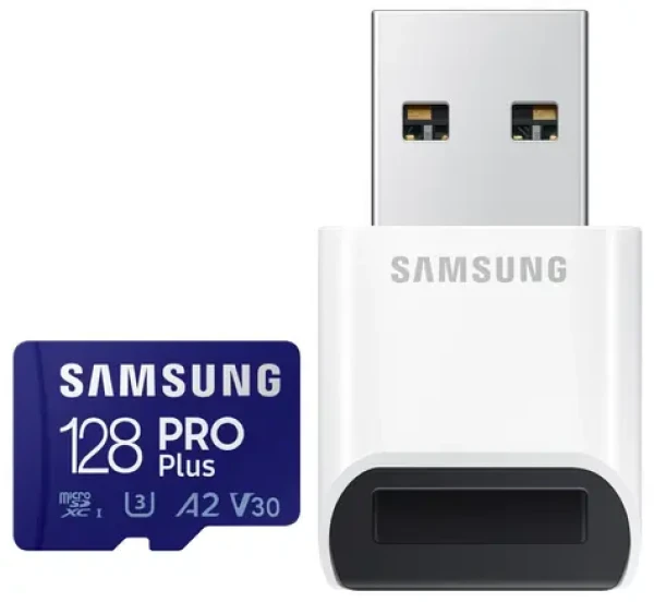 Samsung micro SDXC 128GB PRO PLUS + USB čítačka / UHS-1 / Class 10 / U3 / Čítanie: 160MBps / Zápis: 120MBps (MB-MD128KB/WW)