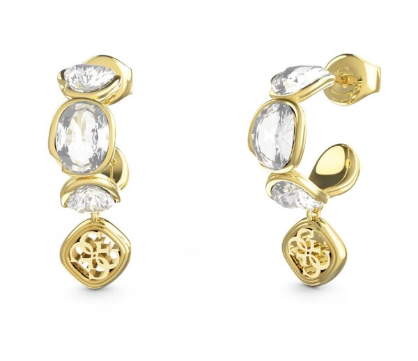 Guess Fashion pozlátené náušnice s kryštálmi Mamounia JUBE05571JWYGT/U