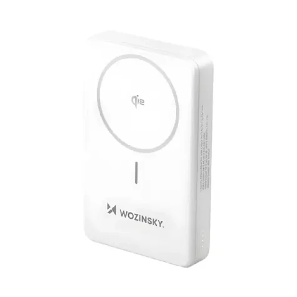 Wozinsky WLWP-10KA0Y3WS biela / Powerbanka / 10000 mAh / 22.5W / Qi2 / stojanček / USB-A + USB-C