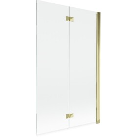MEXEN - MIST vaňová zástena 110x150 cm 6mm 2-s, zlatá, číra, pravá 8A9-110-002-50-00-P