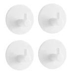 MSV KHEO háčiky na uteráky 4 ks matne biele / oceľ / samolepiace / 45 x 27 mm (3700703990093)