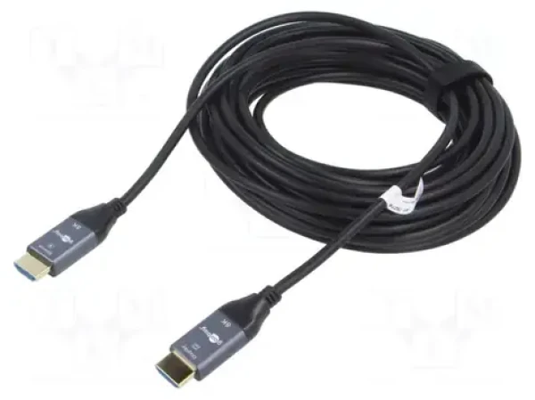 Goobay optický hybridný HDMI kábel (AOC) čierna/šedá / Kábel HDMI / AOC hybridný / 8K 60Hz / 48 Gbit / s / 10 m (76274)