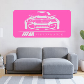 Veselá Stena Samolepka Rýchle auto Farba: růžová, Veľkosť: 80 x 40 cm