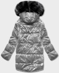 Šedo-čierna obojstranná oversize bunda (h-1088-61) odstíny černé L (40)
