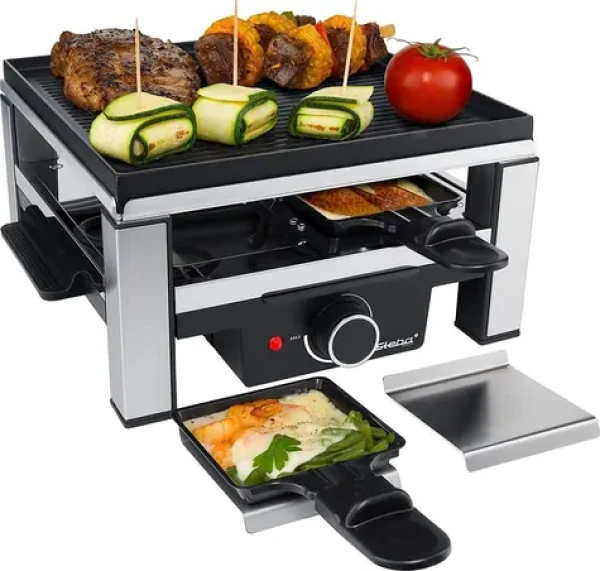 Steba RC 104 čierna / Raclette gril / 4 panvice / 900 W / termostat (631100)