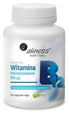 Aliness Vitamín B12 Methylcobalamín 950 µg / Výživový doplnok / 100 kapsúl / bez lepku / bez cukru