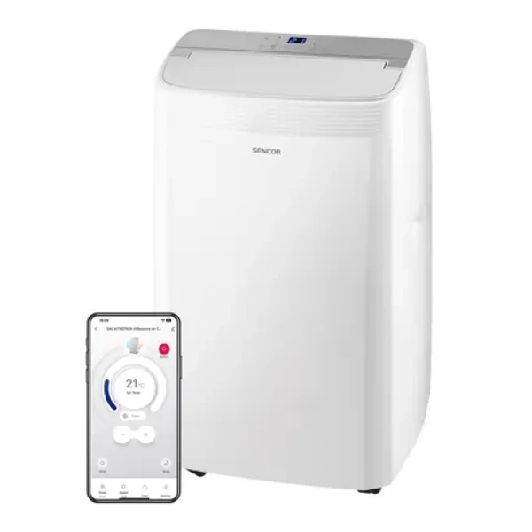 Sencor SAC MT9078CH biela / mobilná klimatizácia / 9000 BTU / chladenie / odvlhčovanie / ventilátor / kúrenie / SMART WiFi (8590669337866)