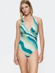 Dámske jednodielne plavky Summer Mix & Match OP Plunge pt - Triumph světlá kombinace modré (M007) 040B