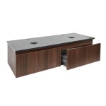 Kúpeľňová skrinka s doskou z umelého kameňa SAT Evolution 118x30x44, 8 cm orech mat SATEVO120NATK SATEVO120NATK