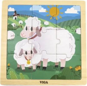 VIGA Drevené puzzle Ovečky