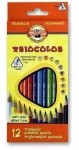 KOH-I-NOOR Trojhranné pastelky tenké Triocolor 18 ks (24281)