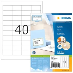 Herma Etikety Premium A4 48,5x25,4 mm biele / Etikety / papier matný / permanentné lepenie / 4000 ks / 100 listov (4474)