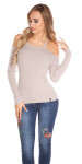 Sexy KouCla fine knit coldshoulder sweater Einheitsgroesse