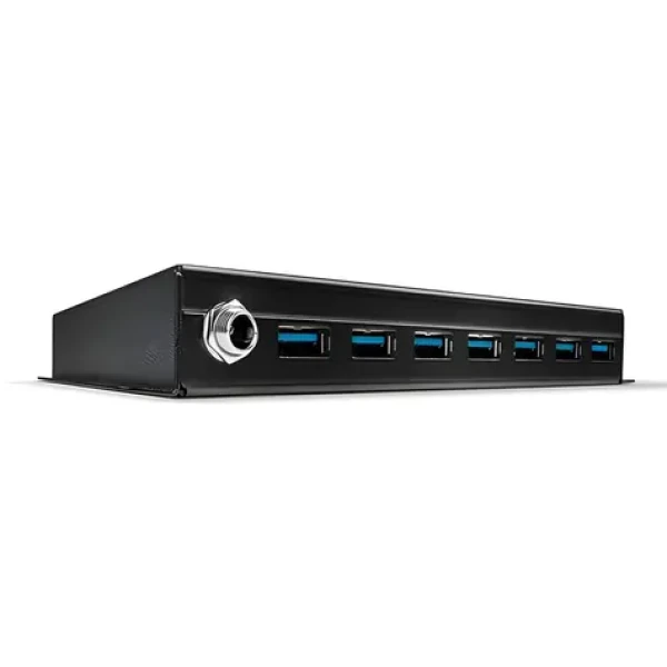 Lindy USB 3.0 Hub 7 portov kov čierna / USB hub / kábel 0,8 m / 0-65 °C (43128)