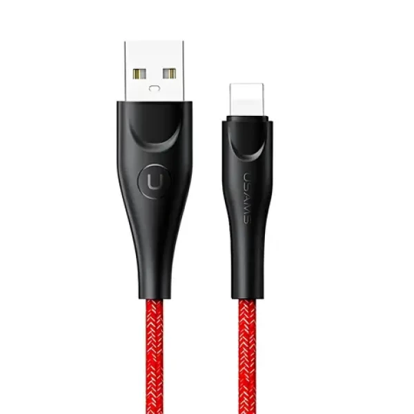 USAMS SJ391 U41 Braided červená / Dátový kábel / Lightning / 1m / 2A (SJ391USB02)