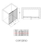 CERANO - Sprchové posuvné dvere Santoro - pravá - 6 mm - chróm, mliečne sklo - 120x195 CER-663244