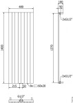 MEXEN - Kúrka vykurovací rebrík/radiátor 1400 x 400 mm, 995 W, čierny W210-1400-480-00-70