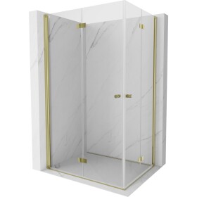 MEXEN/S - Mist-F Duo sprchovací kút skladacie dvere ľavá 120 x 70, transparent, zlato 8A6-120L-070P-50-00